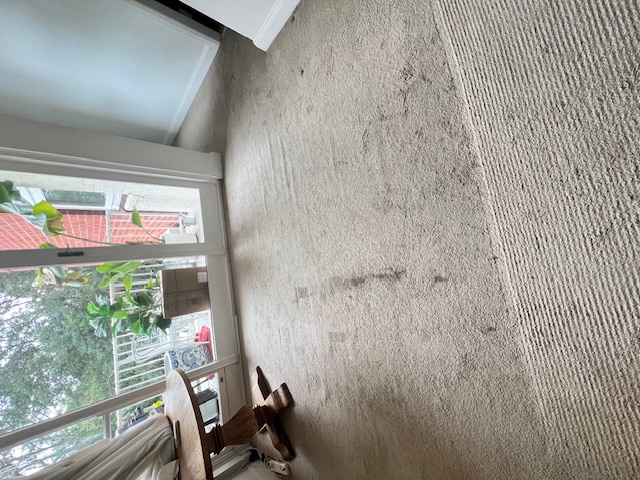 Heavily soiled carpet before professional steam cleaning in Gosford Central Coast