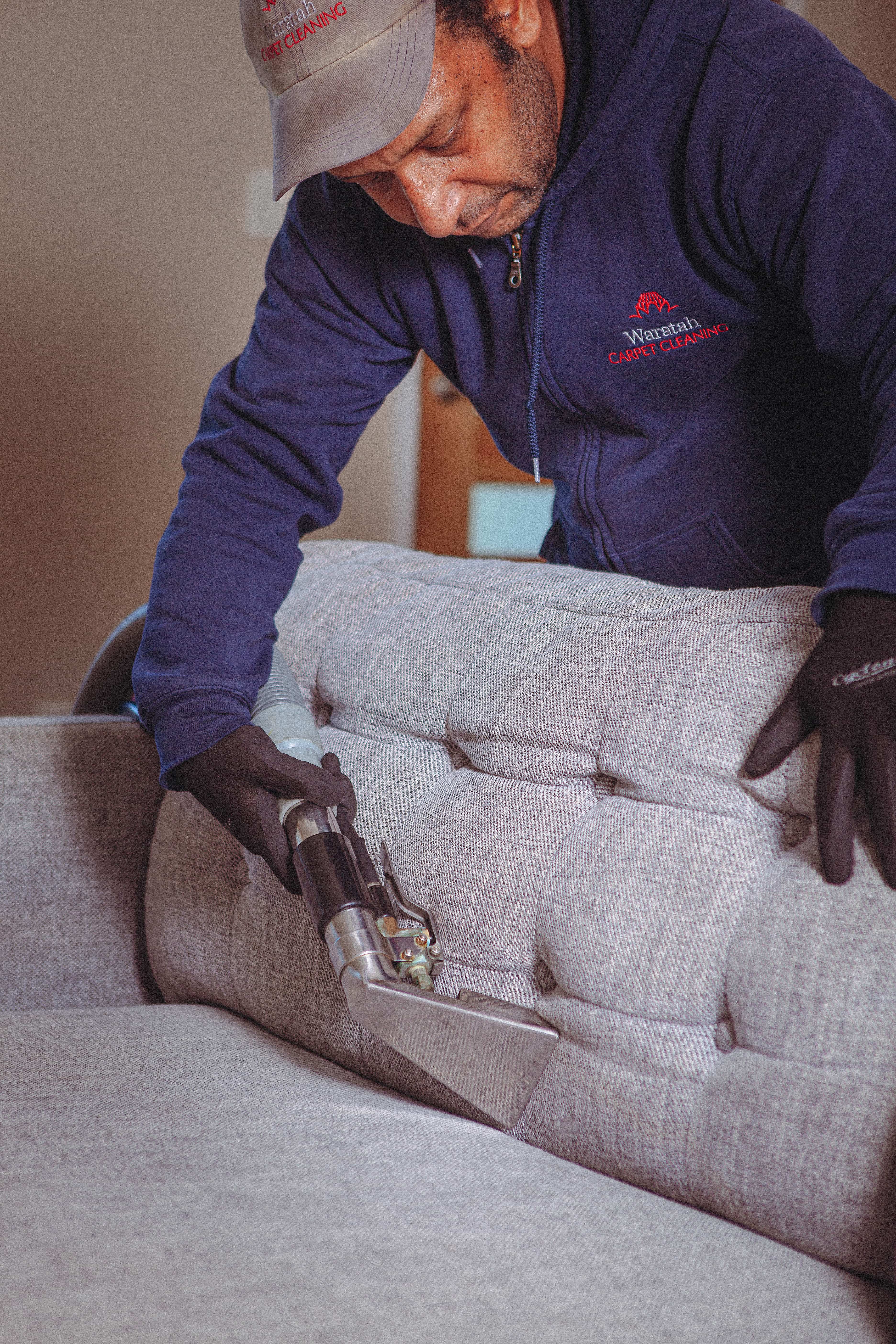 Professional upholstery cleaning service on Central Coast sofa
